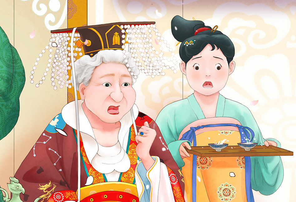 《女王的柯基》唐风海报（图ZMTc0MDkzNzcy） - 商业插画 - 站酷设计师檀仁原创素材 - 站酷ZCOOL