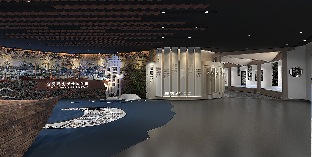 一个进门登船下榻的展馆漕湖历史变迁陈列馆