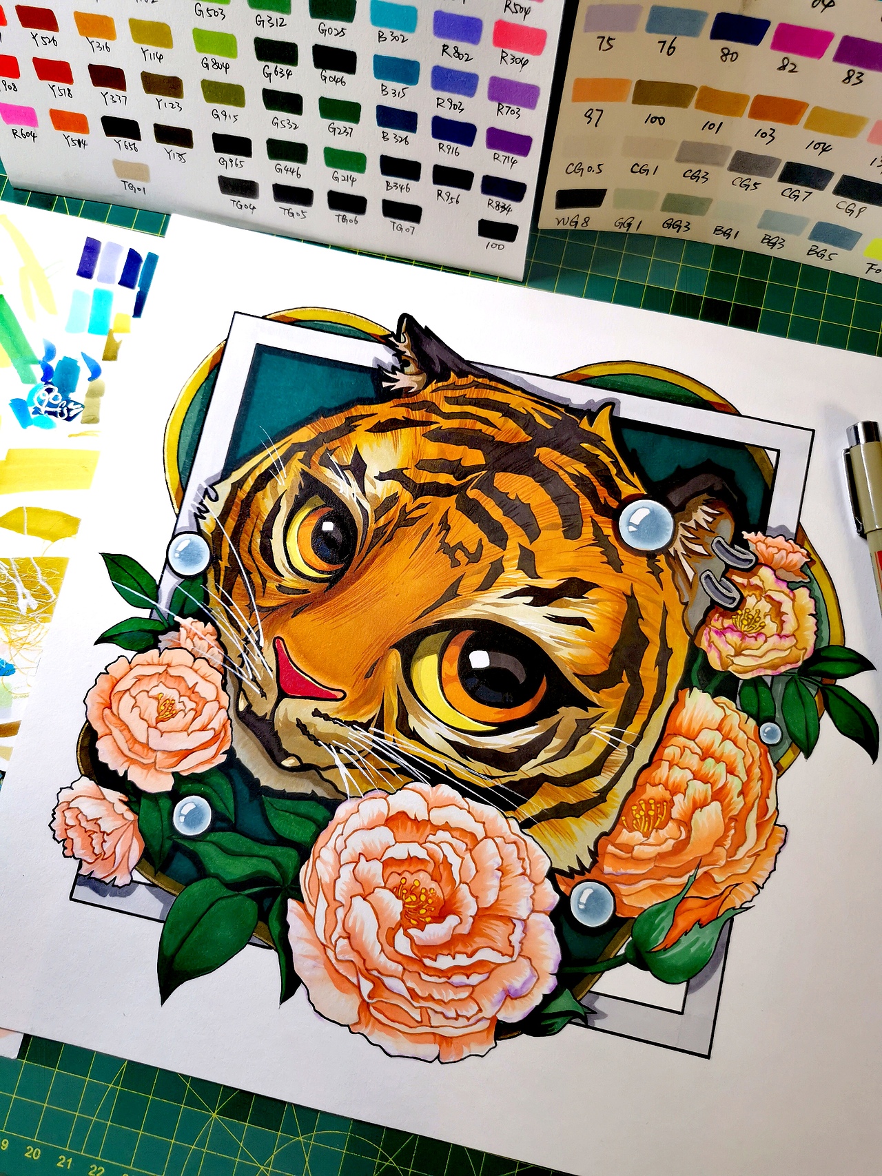 手绘插画 小脑斧🐯