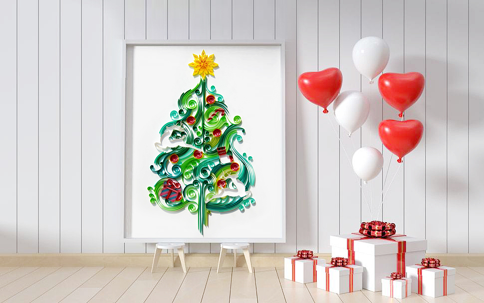 手工衍纸装饰画——圣诞树（图ZMTg4NzQwODA4） - 其他手工艺 - 站酷设计师翡翠梦境艺术工坊原创素材 - 站酷ZCOOL