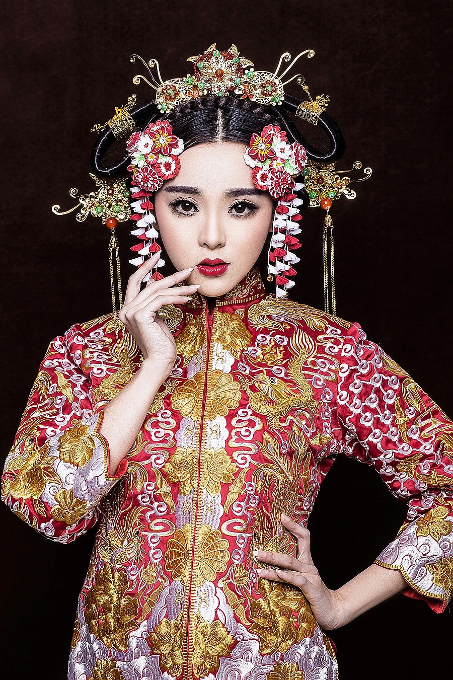 美范摄影婚纱写真样片大赏——龙凤袍