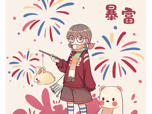 新年快樂(lè)（個(gè)人主頁(yè)-ZNjM3MDYyMjQ=） - 創(chuàng)作習(xí)作 - 站酷設(shè)計(jì)師言魚原創(chuàng)素材 - 站酷ZCOOL