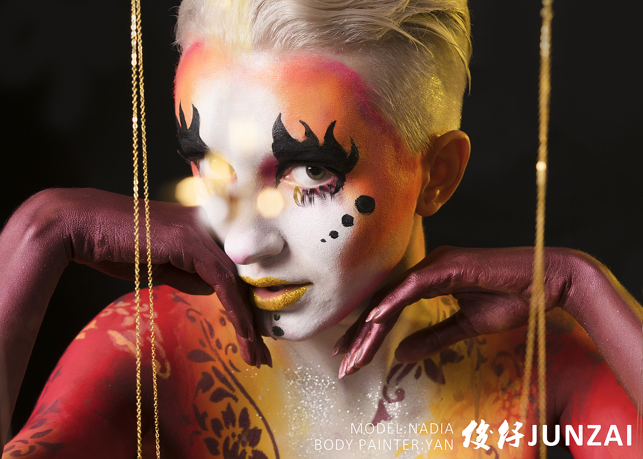 值得期待的,人体彩绘首次与光绘结合, 最后有教学