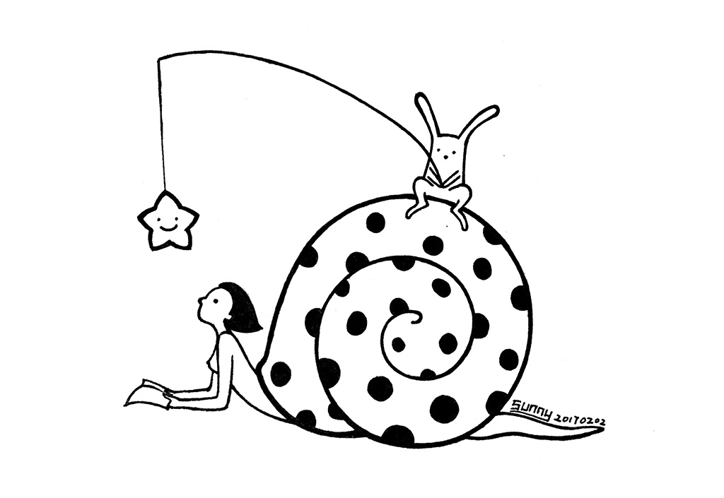 手绘黑白小画合集