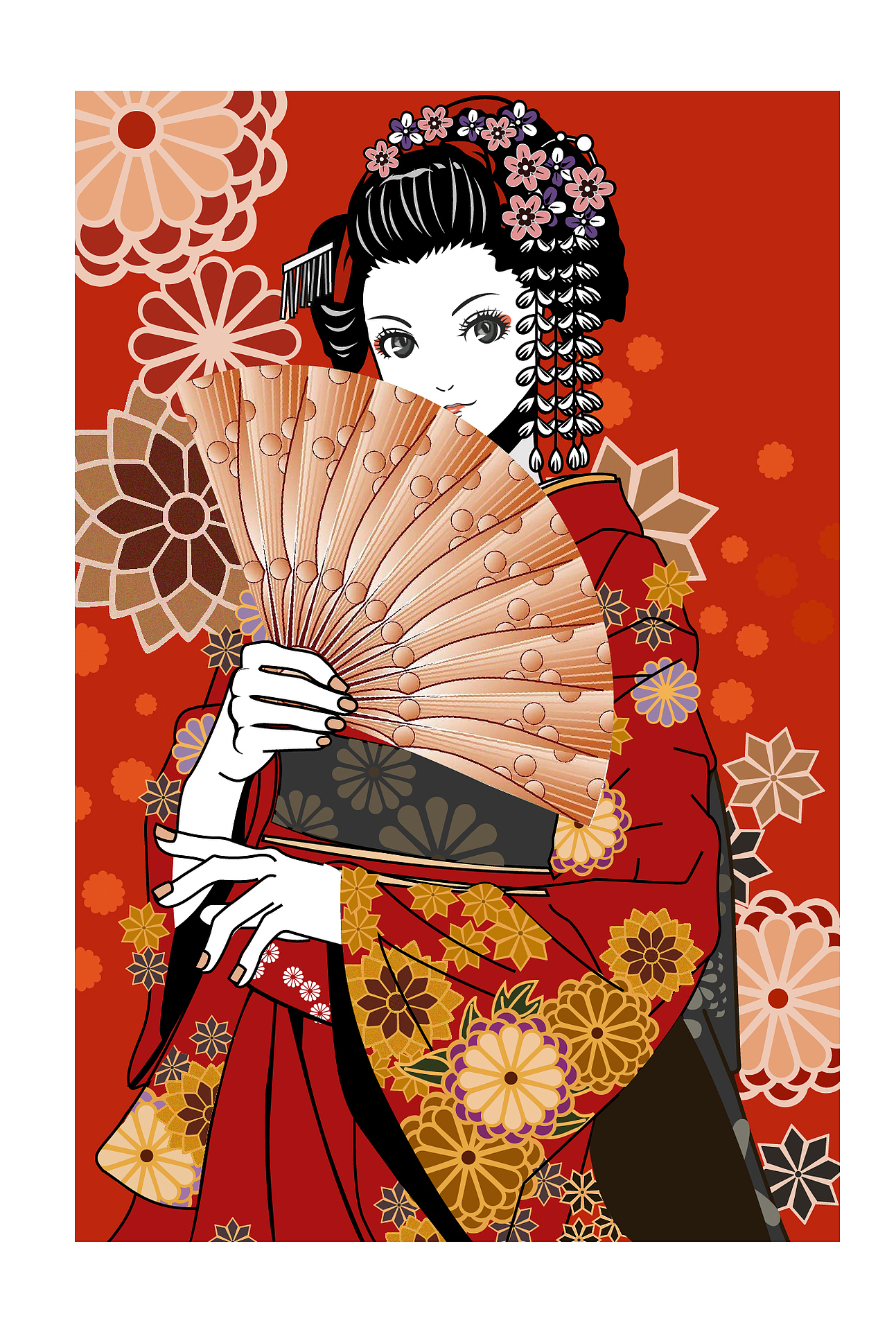 和风（图ZOTE1MDUwNjA=） - 艺术插画 - 站酷设计师三色柚子原创素材 - 站酷ZCOOL
