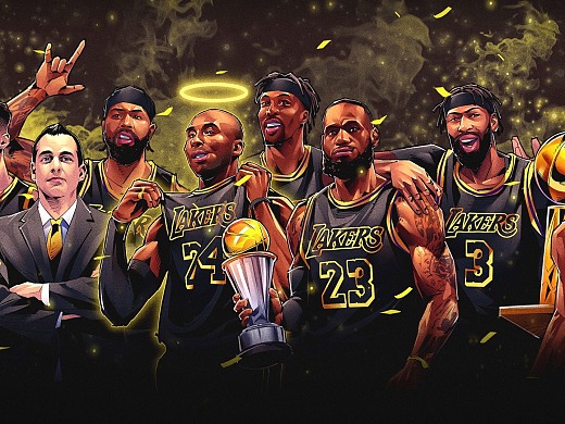 腾讯NBA总决赛湖人总冠军美漫写实插画集 科比詹姆斯