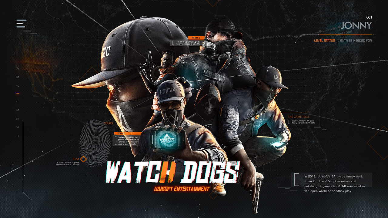 WatchDogs2 看门狗2游戏网页设计分享（图ZMTI0MDkwMTEy） - 游戏/娱乐 - 站酷设计师佳大大丶原创素材 - 站酷ZCOOL