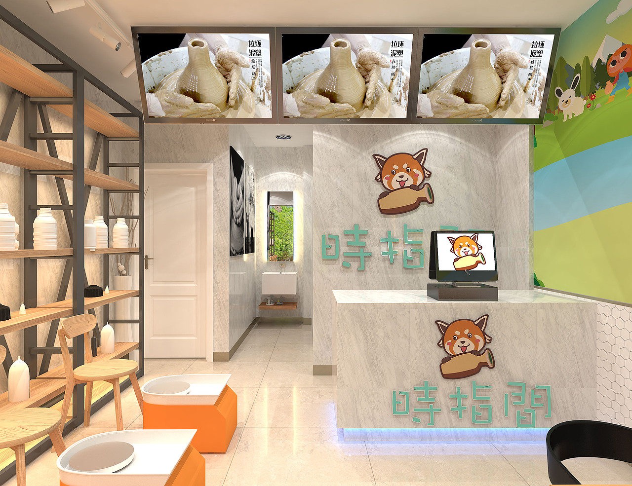DIY陶艺店装修店面设计图（图ZMTc1MjA1NTEy） - 其他 - 站酷设计师时指间1原创素材 - 站酷ZCOOL