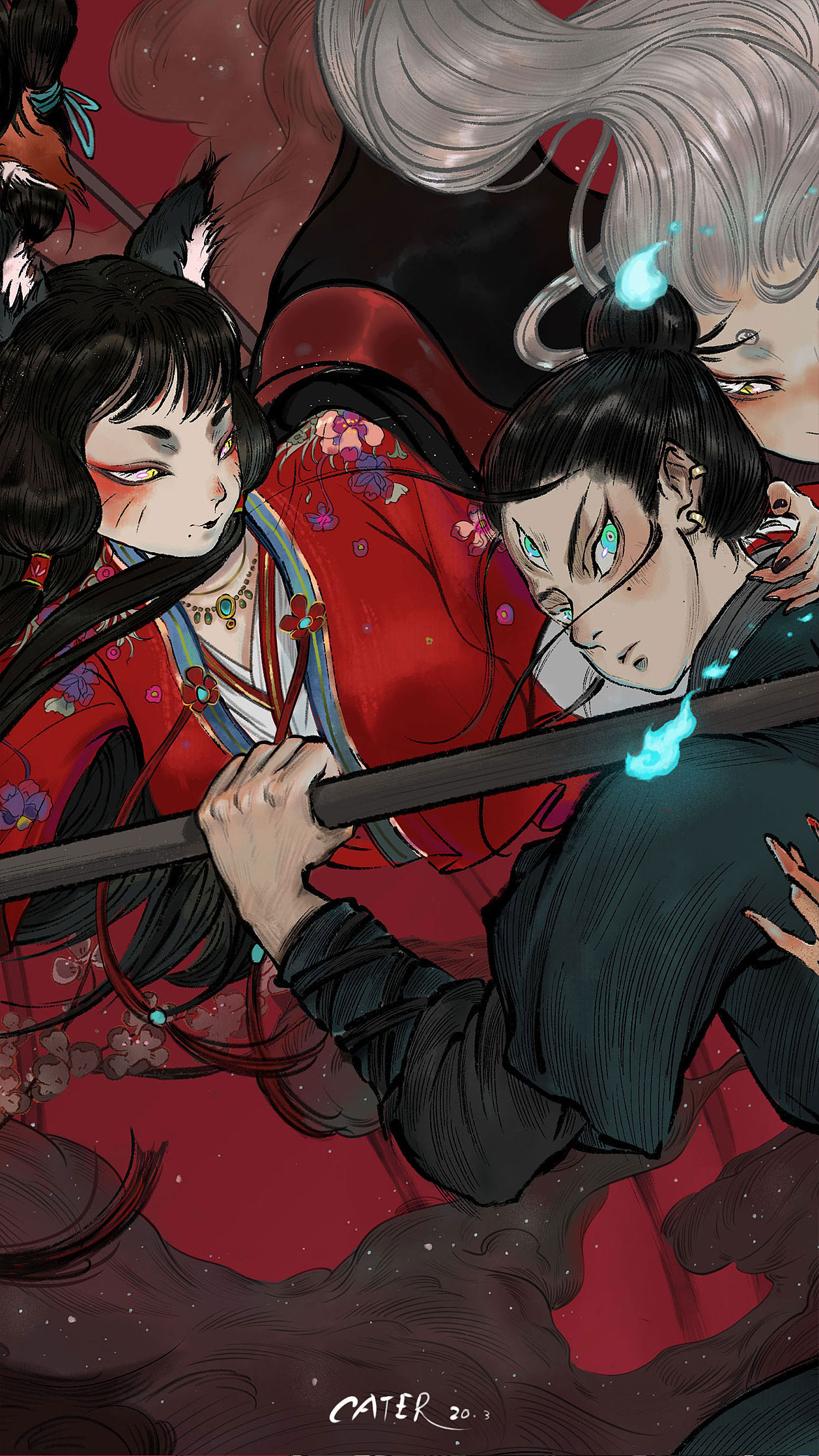 头肩三把火，天黑勿回头（图ZMjAxNTYzNzA4） - 绘本 - 站酷设计师叁眼原创素材 - 站酷ZCOOL