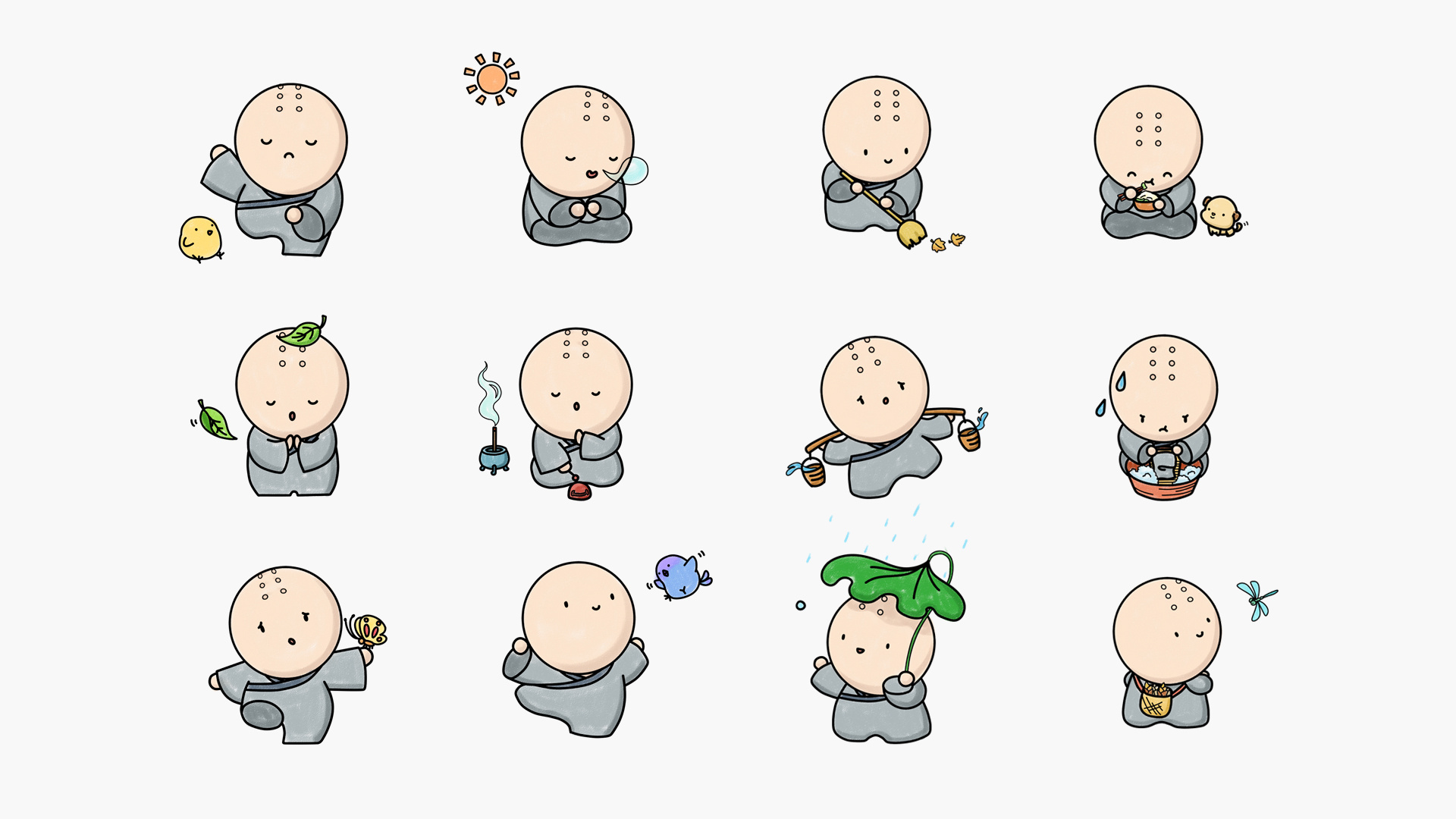 "圆一"小和尚创意