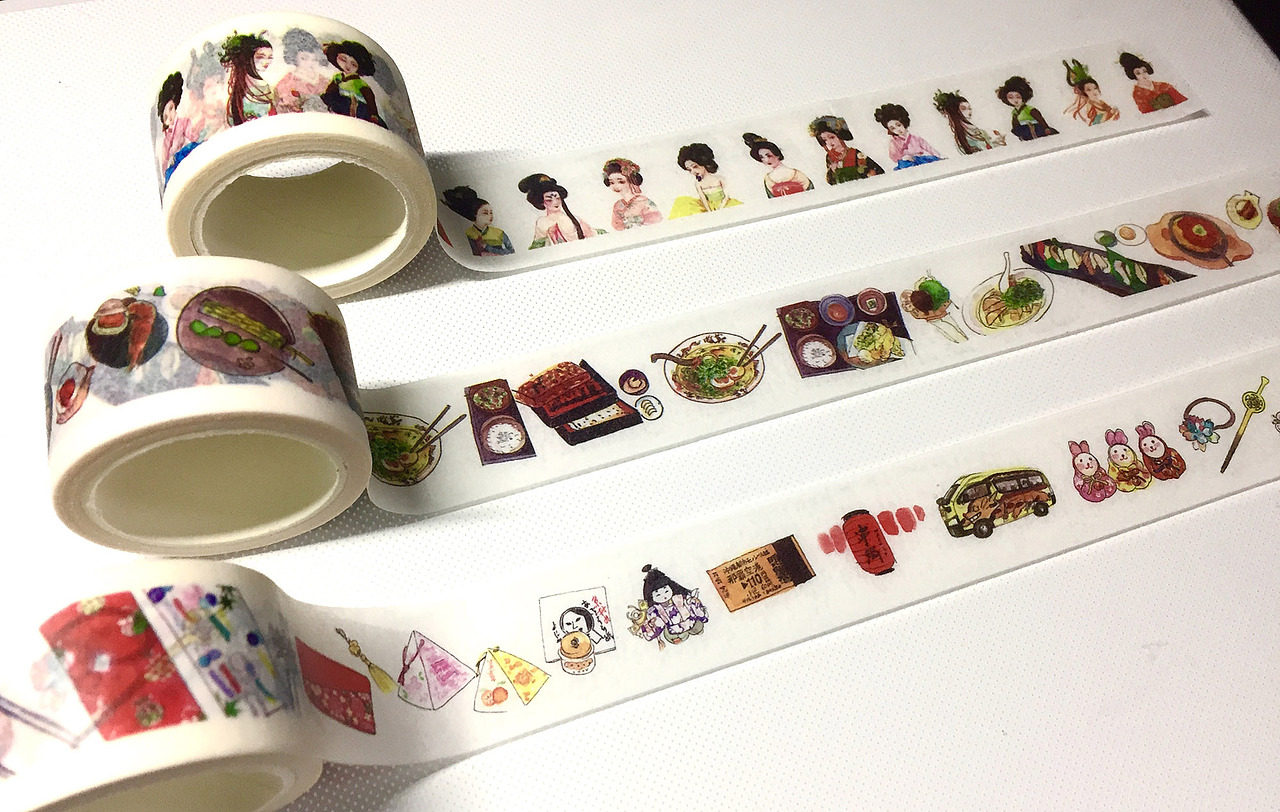 中日手帕+纸胶带设计展（图ZMTYxNzA2ODIw） - 商业插画 - 站酷设计师不卡门的Carmen原创素材 - 站酷ZCOOL