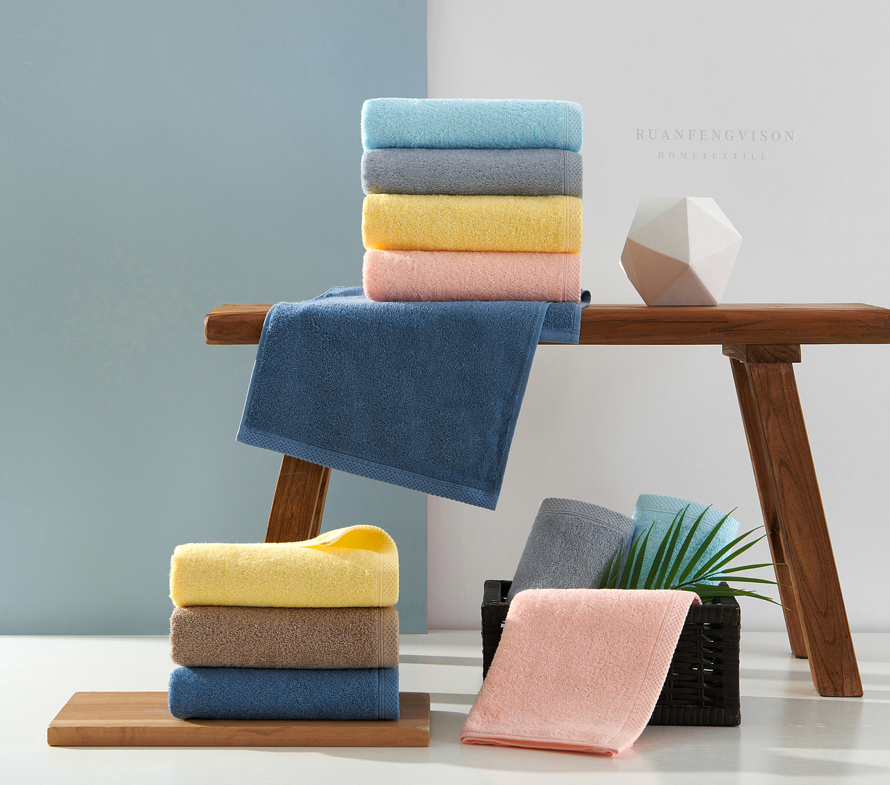 多色毛巾场景拍摄