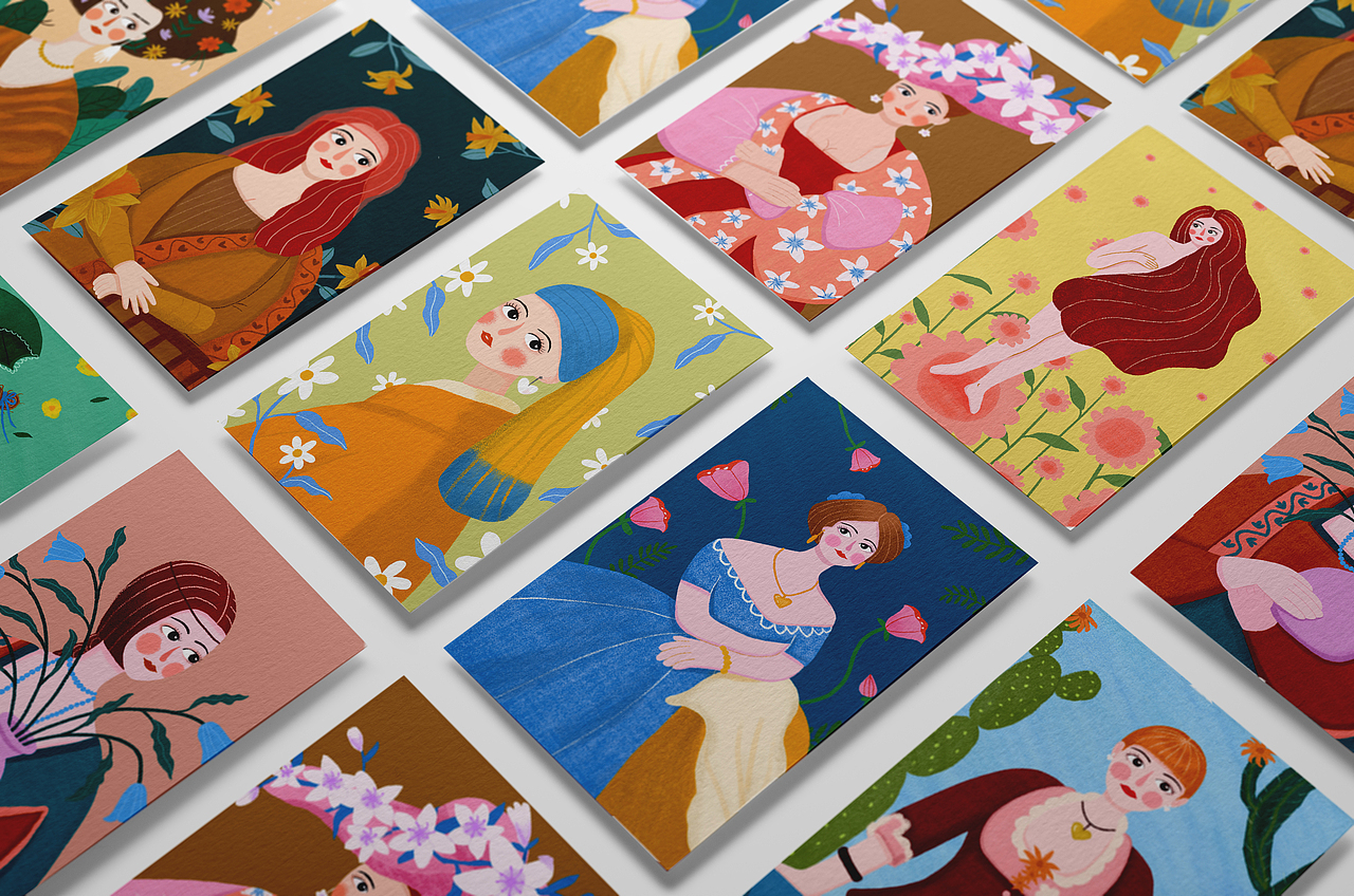 重构名画系列 | 当名画中的女人遇见花