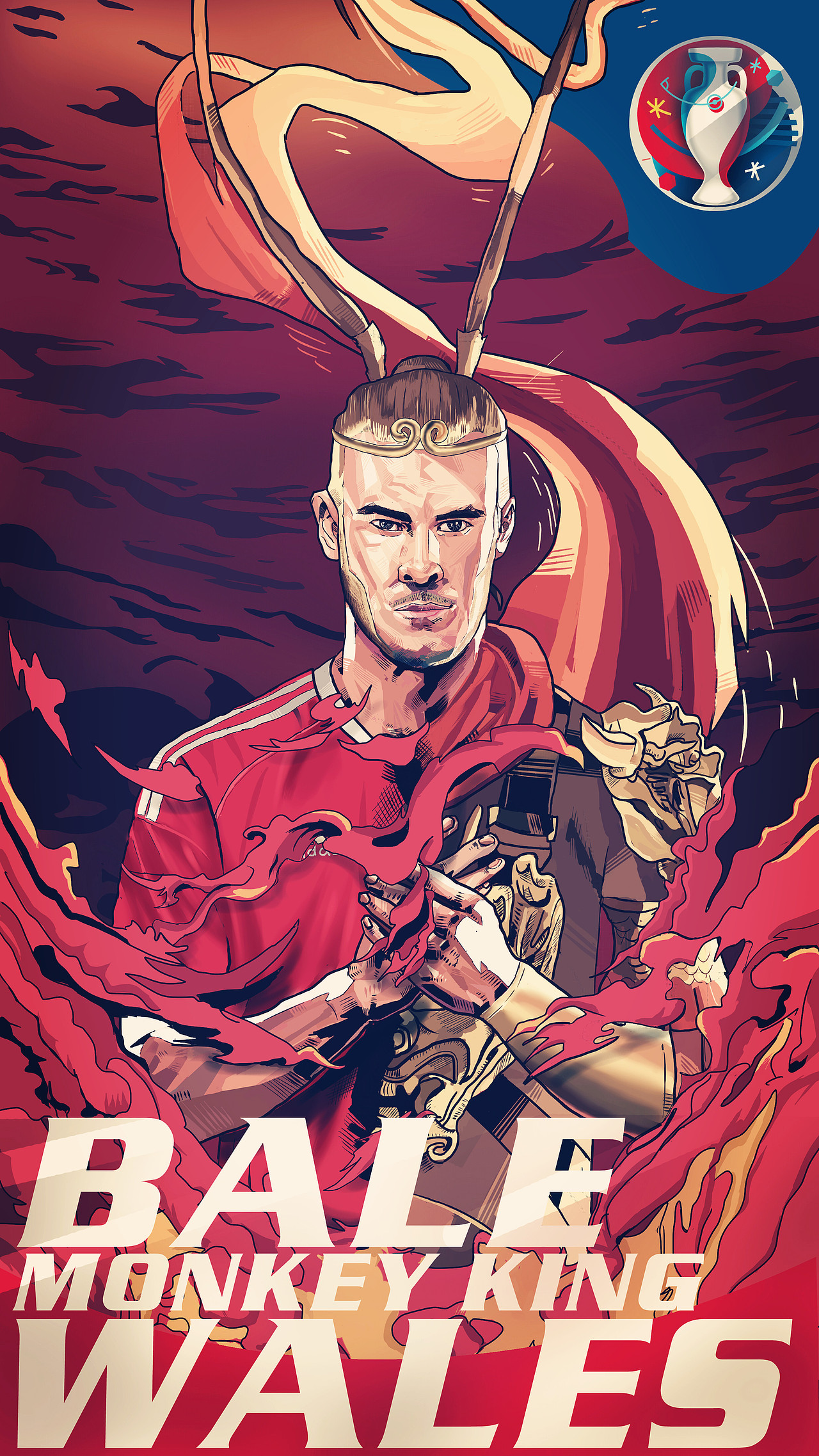 欧洲杯插画系列之法国队、威尔士队