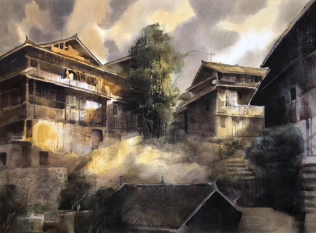 《三江写生》|纯艺术|绘画|作宏水彩 - 原创作品 - 站酷 (zcool)