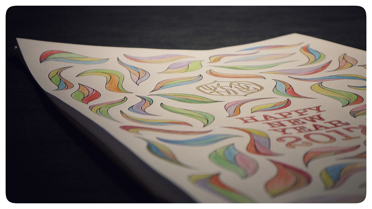 【手绘—电脑—手绘】舍枋手绘新年贺卡创意