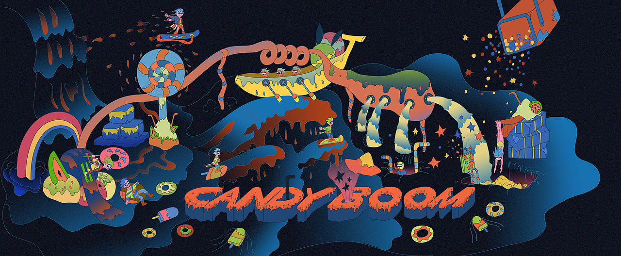 candy boom（图ZMTg0NDk4MzU2） - 艺术插画 - 站酷设计师章鱼绵绵冰原创素材 - 站酷ZCOOL