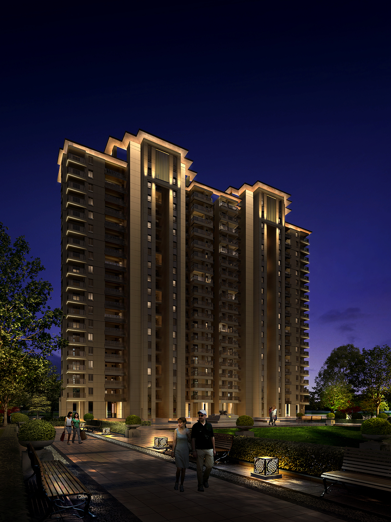 住宅小区夜景灯光设计