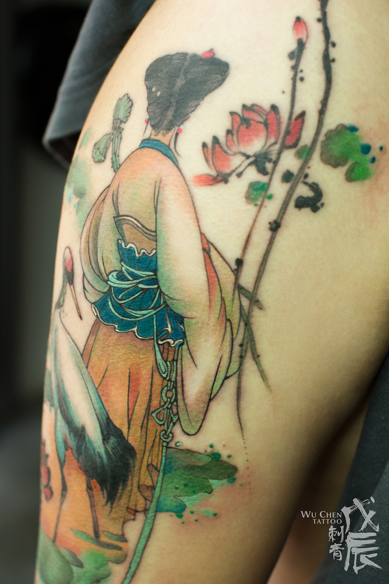 《如梦》国风水彩仕女图