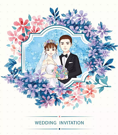 新婚喜帖人像图