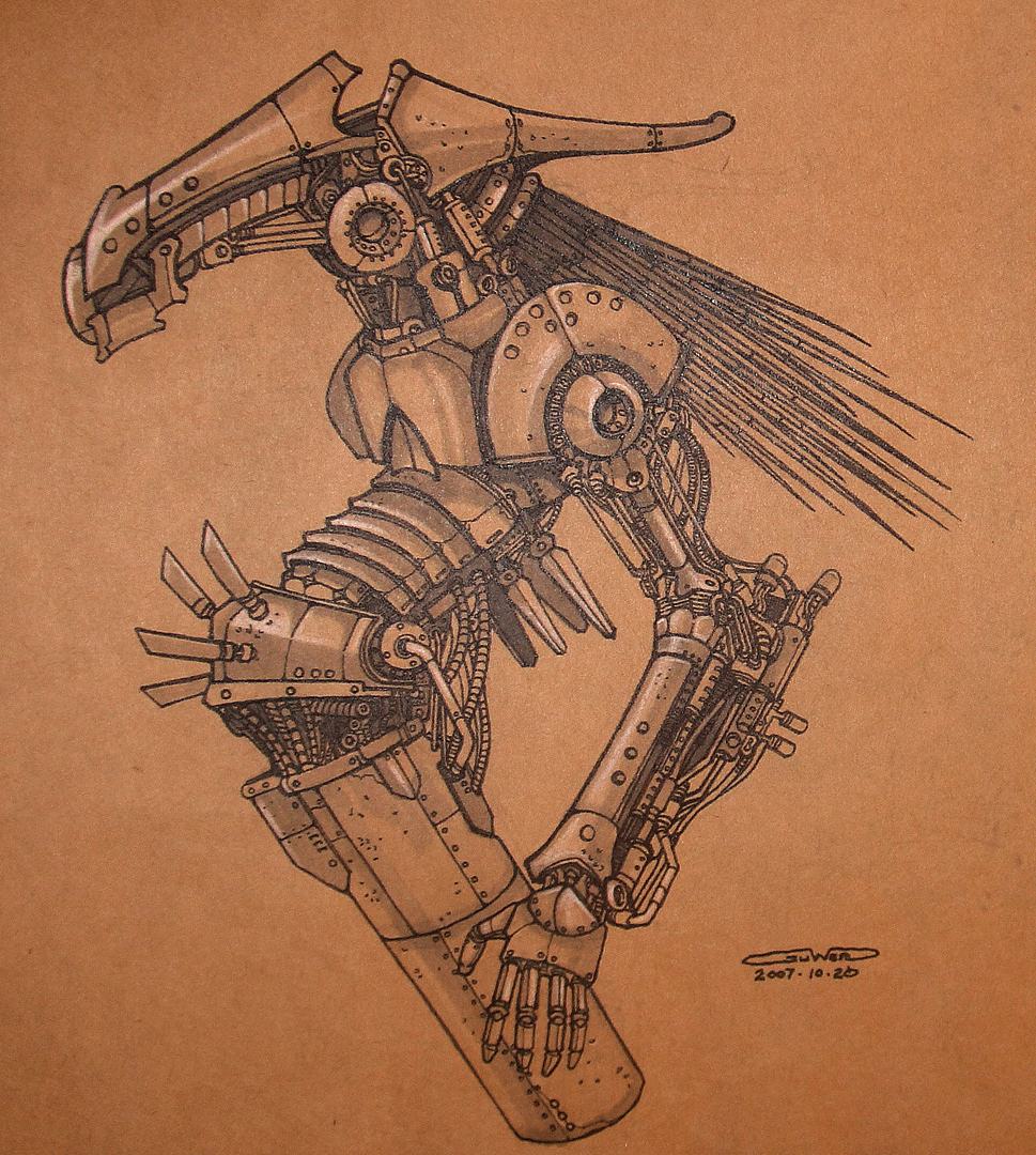 一些科幻机器的草图