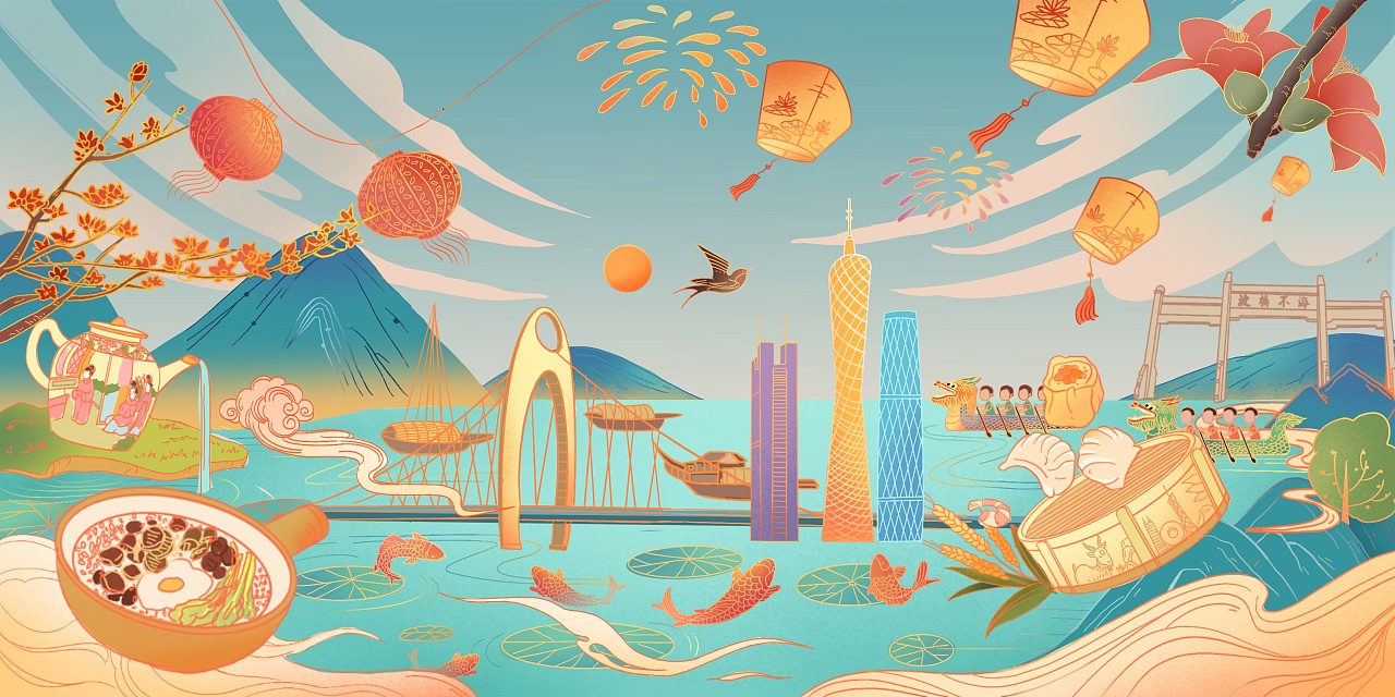 华为全球主题设计大赛城市画报——广州