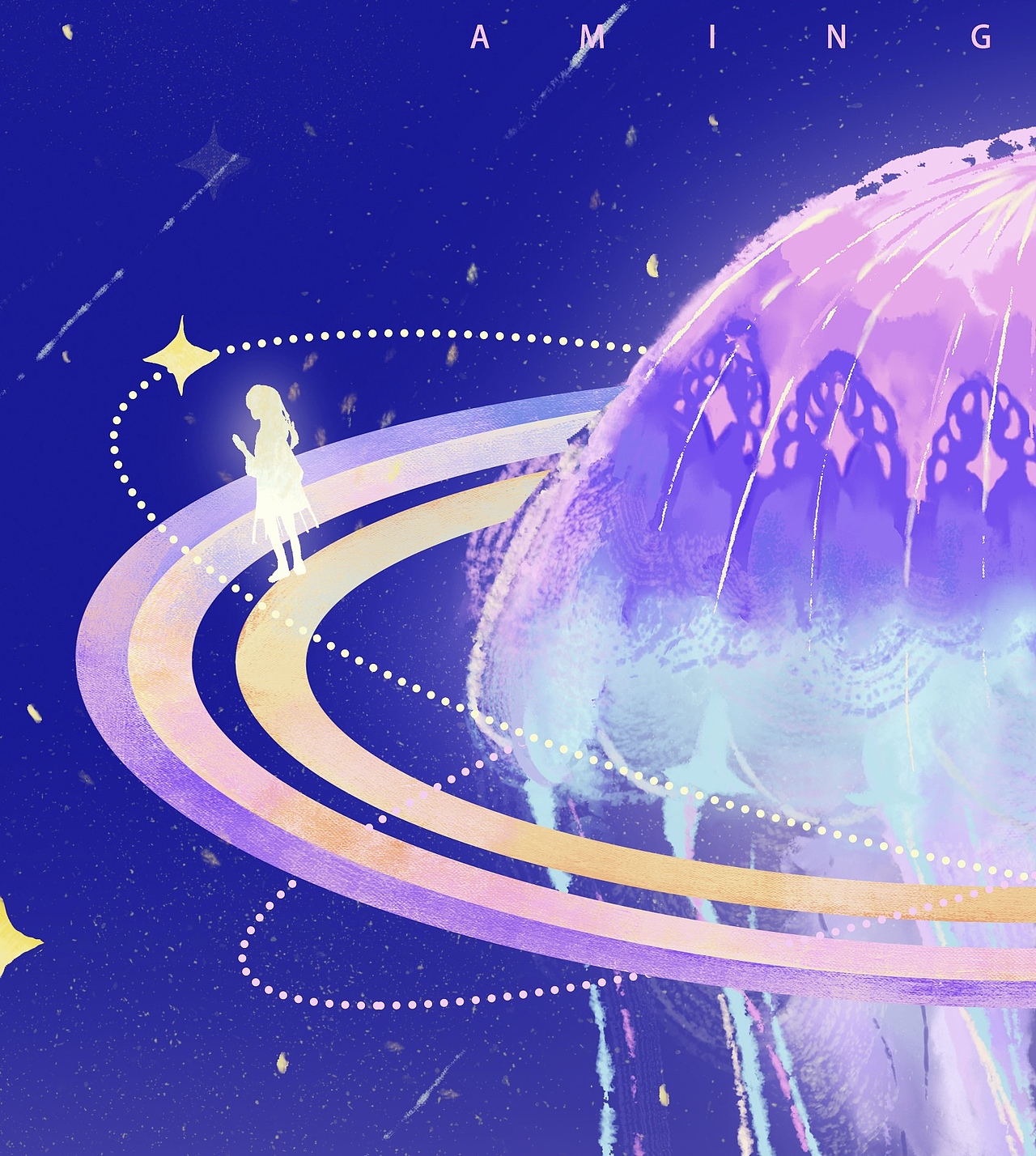 治愈系插画｜水母星球系列2（图ZMjc5ODI2MzA0） - 艺术插画 - 站酷设计师啊暝aming原创素材 - 站酷ZCOOL