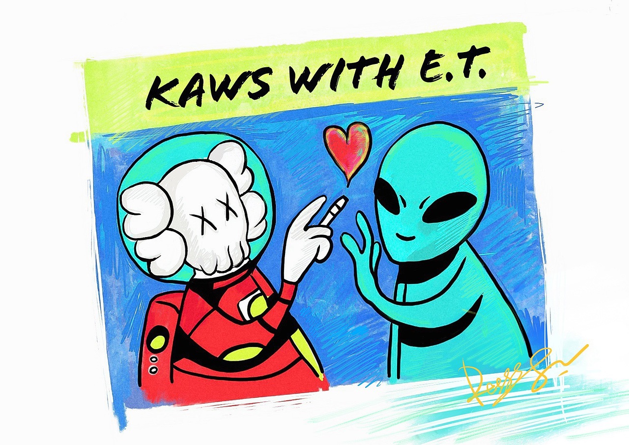 潮牌插画KAWS With AJ系列（图ZMTU1MjM2NDQ4） - 新锐潮流插画 - 站酷设计师搭错车的孩子原创素材 - 站酷ZCOOL