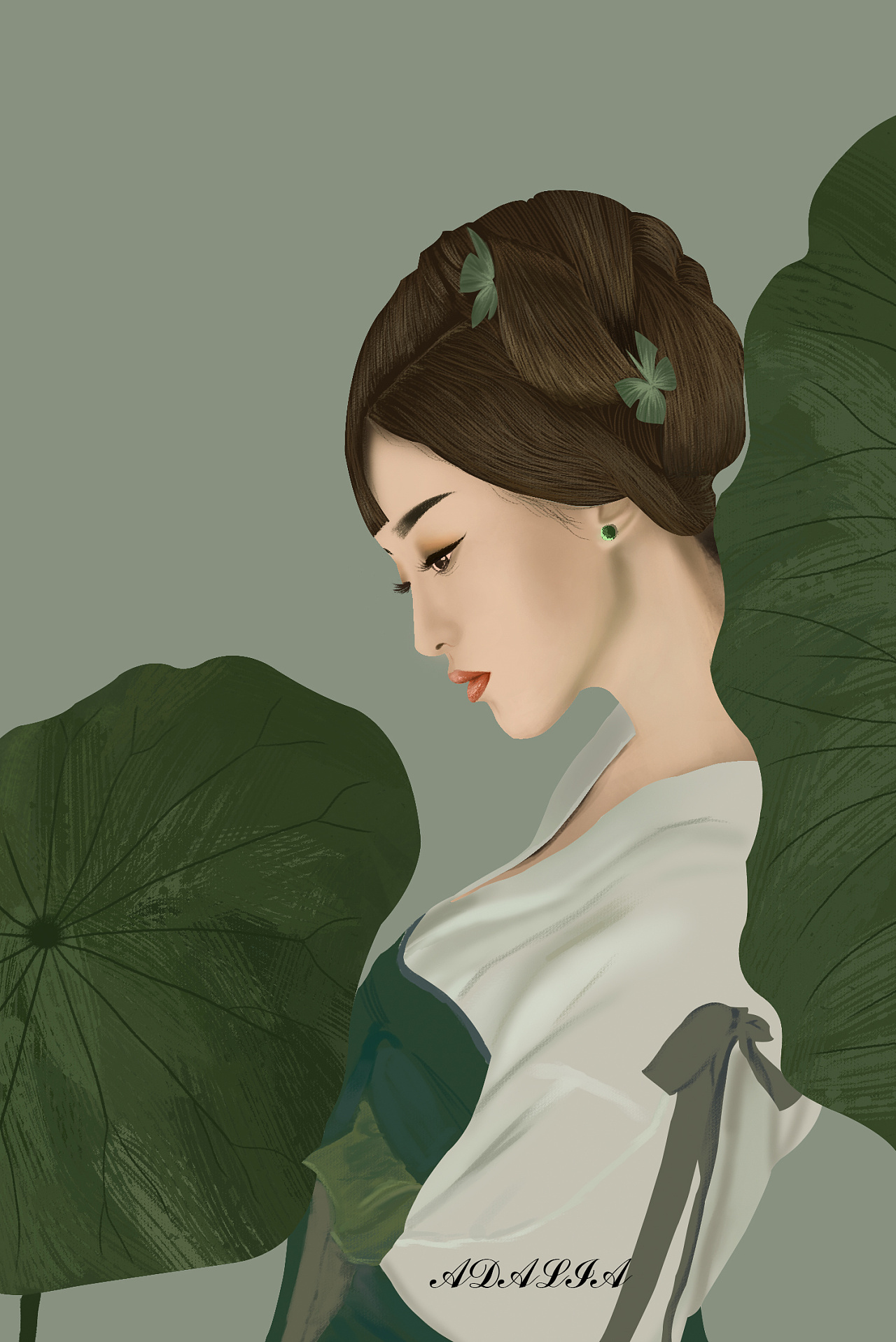 古风美女|插画|商业插画|凌晨五点的太阳 - 原创作品 - 站酷 (zcool)