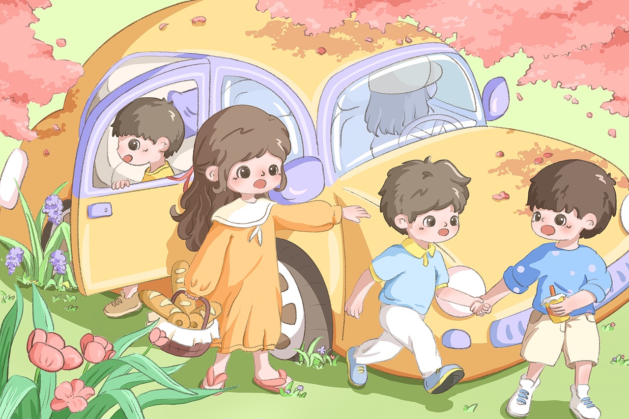 一起去野餐🍡🍡🍡（图ZMzQ5NDIwNzA4） - 儿童插画 - 站酷设计师koasa_原创素材 - 站酷ZCOOL
