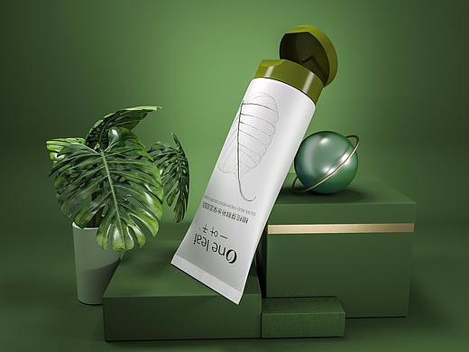 一叶子橄榄芽洗面奶产品渲染