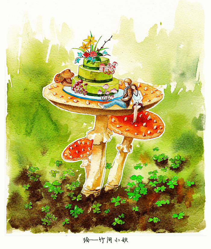 青草蘑菇蛋糕,老朋友说,这不是懒洋洋的最爱吗~噗~o(∩_∩)o