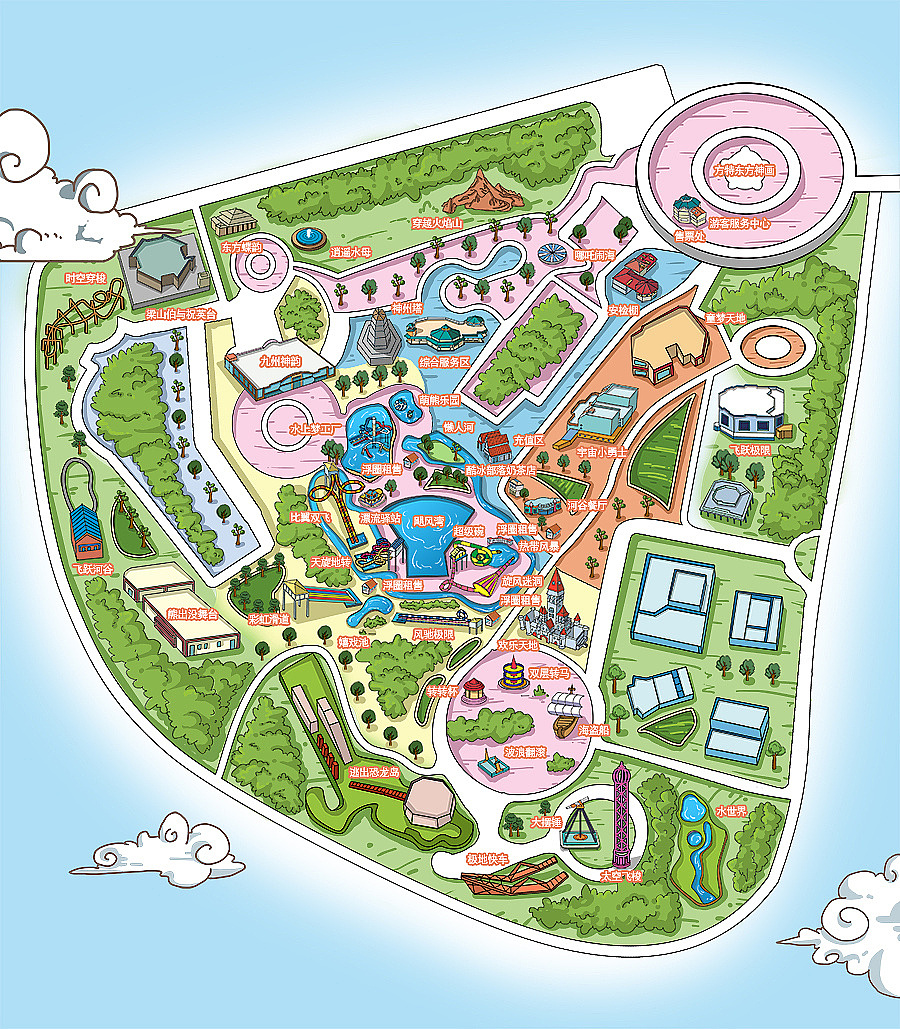 福建厦门方特手绘地图——大地手绘