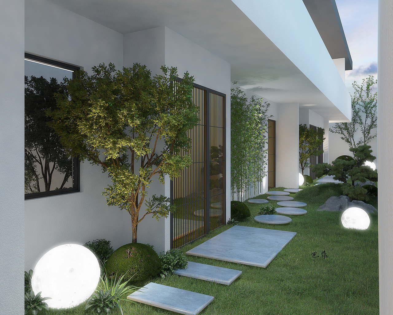 自建房外立面别墅庭院古建民宿