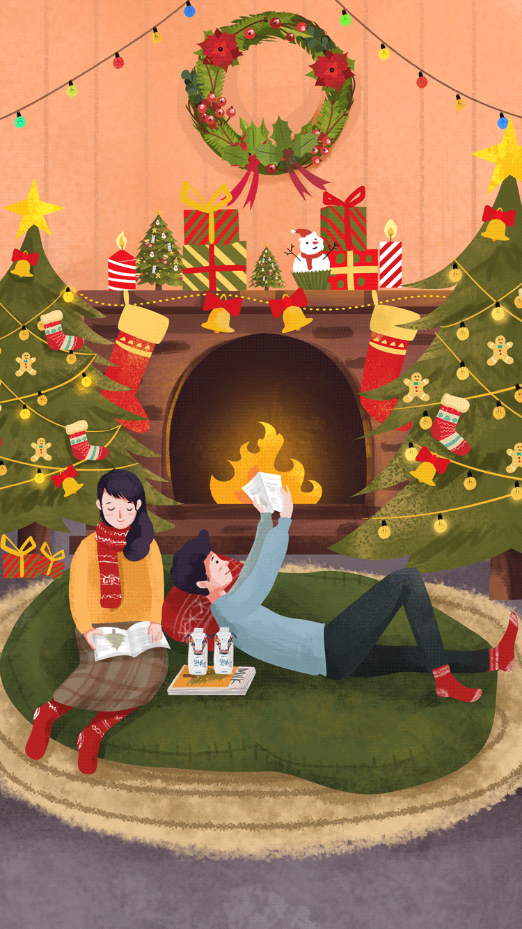 特仑苏——圣诞🎄插画（图ZMTQxMTk0NTYw） - 商业插画 - 站酷设计师张小嘿原创素材 - 站酷ZCOOL