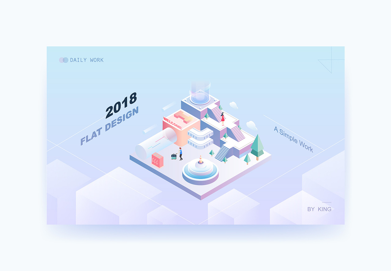 2.5d立体扁平化插画（图ZMTE1MDEwNzQw） - 创作习作 - 站酷设计师xlostx原创素材 - 站酷ZCOOL