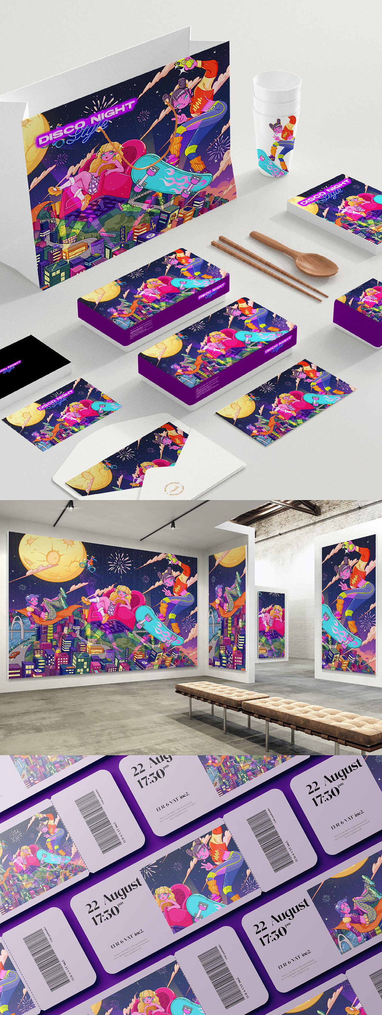 正在播放:《DISCO NIGHT》（图ZMjY4MDc5NzI4） - 新锐潮流插画 - 站酷设计师BabeZoe原创素材 - 站酷ZCOOL