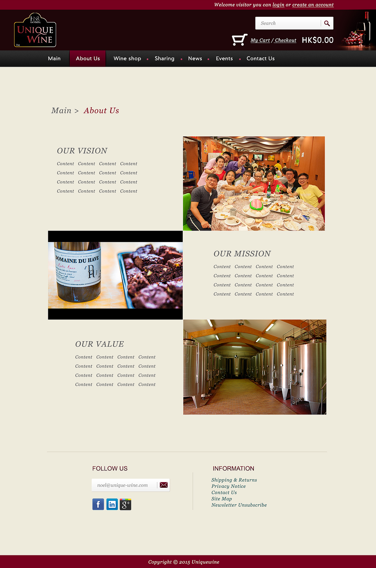 红酒商城—网页设计（中英文）