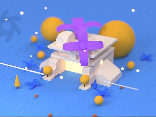 C4D卡通小镇