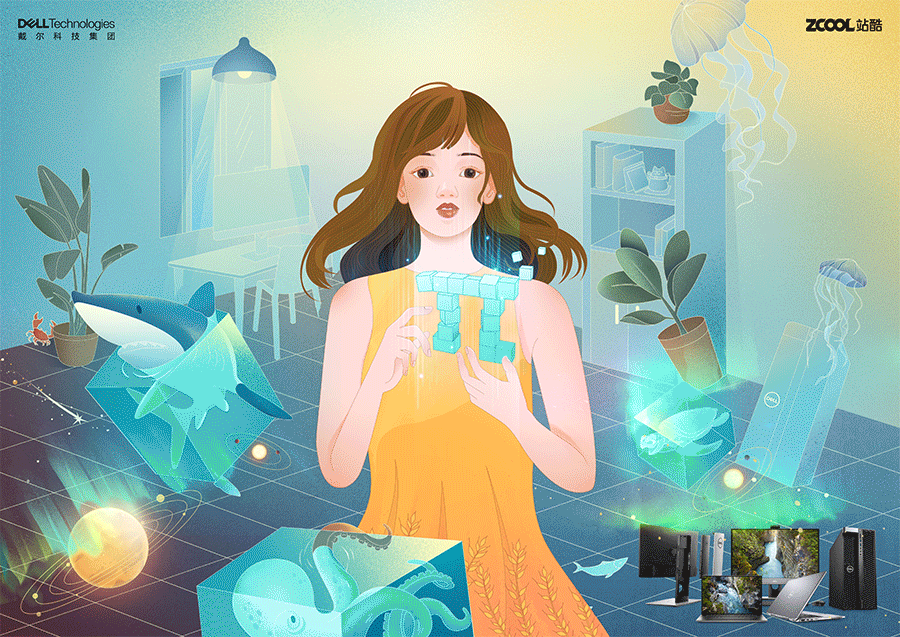 戴尔创意π，灵感无界，探索无限可能。（图ZMjMyNDgyMDY0） - 海报 - 站酷设计师蓓蓓筠原创素材 - 站酷ZCOOL