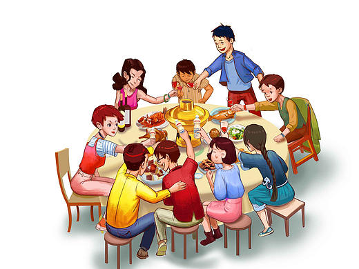 聚餐（个人主页-ZMzE5OTc5MjA=） - 商业插画 - 站酷设计师vvjp原创素材 - 站酷ZCOOL