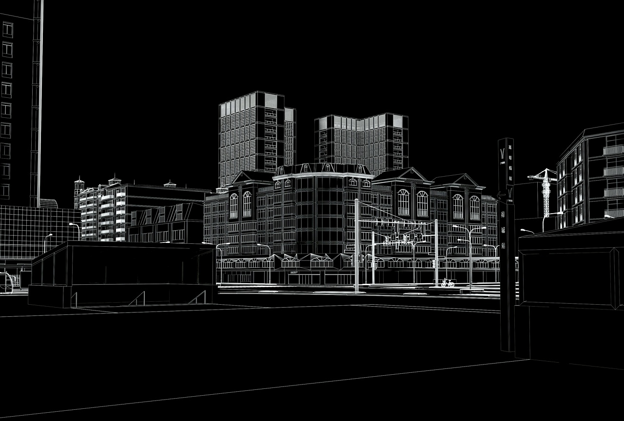 小城市线稿练习创作