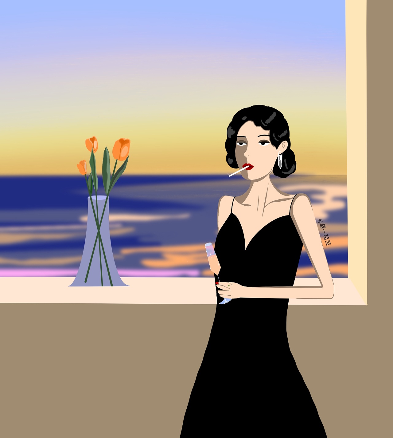 女性插画/美妆,高跟鞋,耳饰,礼服,旗袍