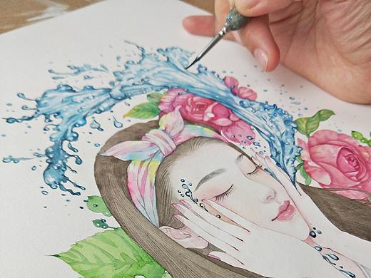 彩妆美女插画系列