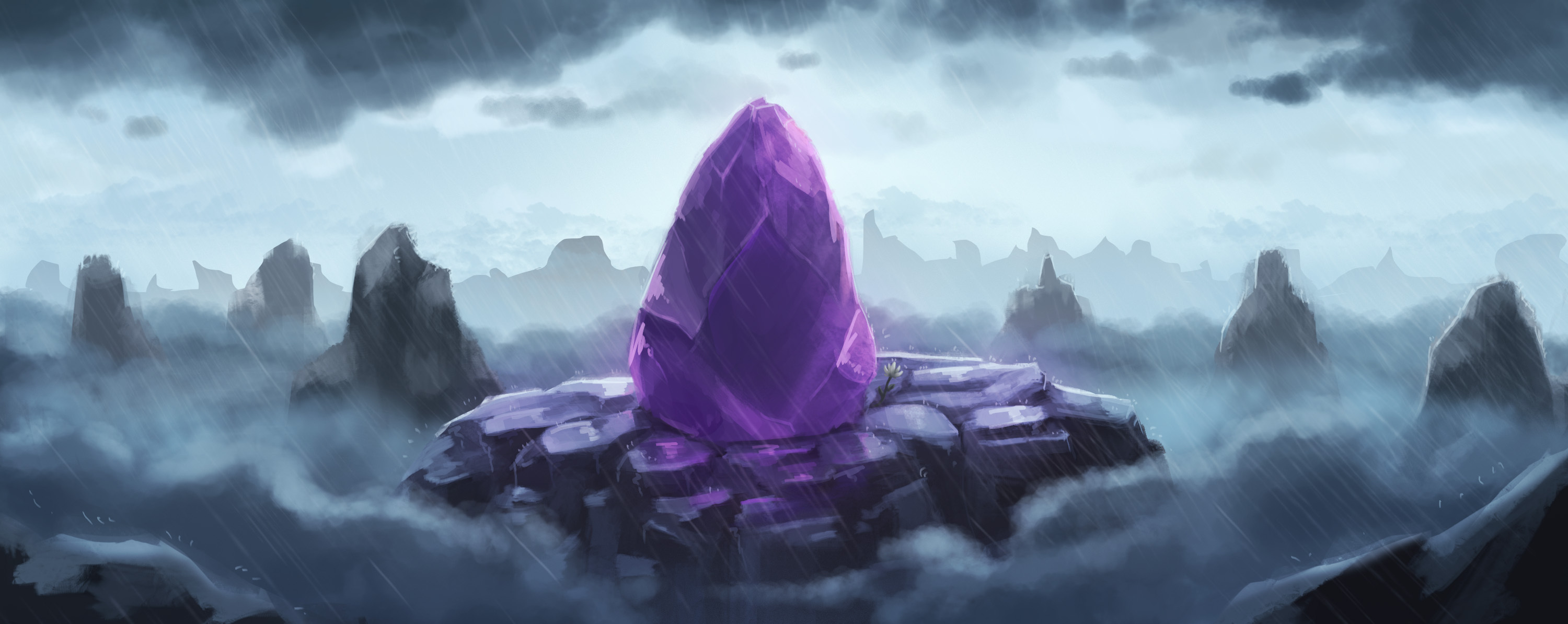 五彩仙石(时间变化动态)|插画|概念设定|宝塔