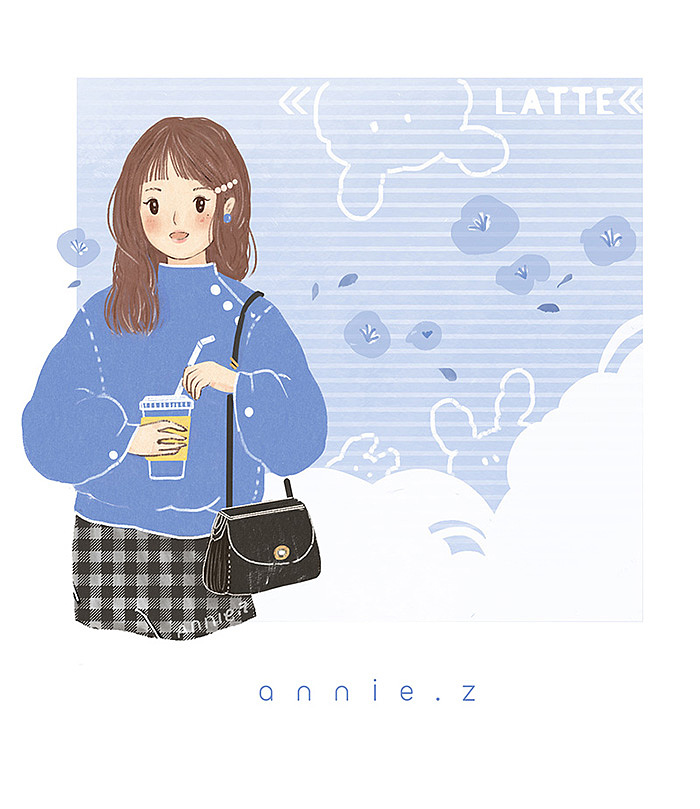奶茶季节（图ZMTgxNDYzNzQ0） - 商业插画 - 站酷设计师annie脸圆圆原创素材 - 站酷ZCOOL