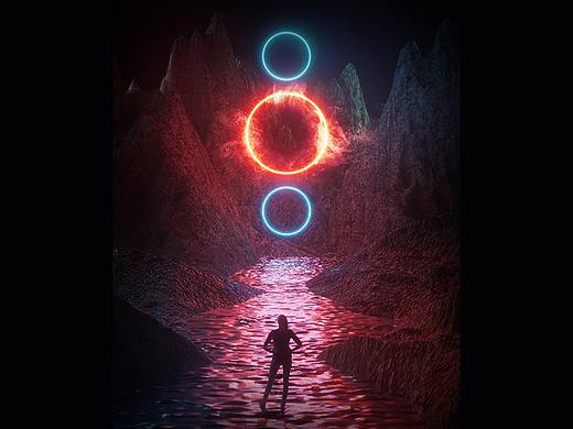 【C4D+OC教程】神秘光环海报制作