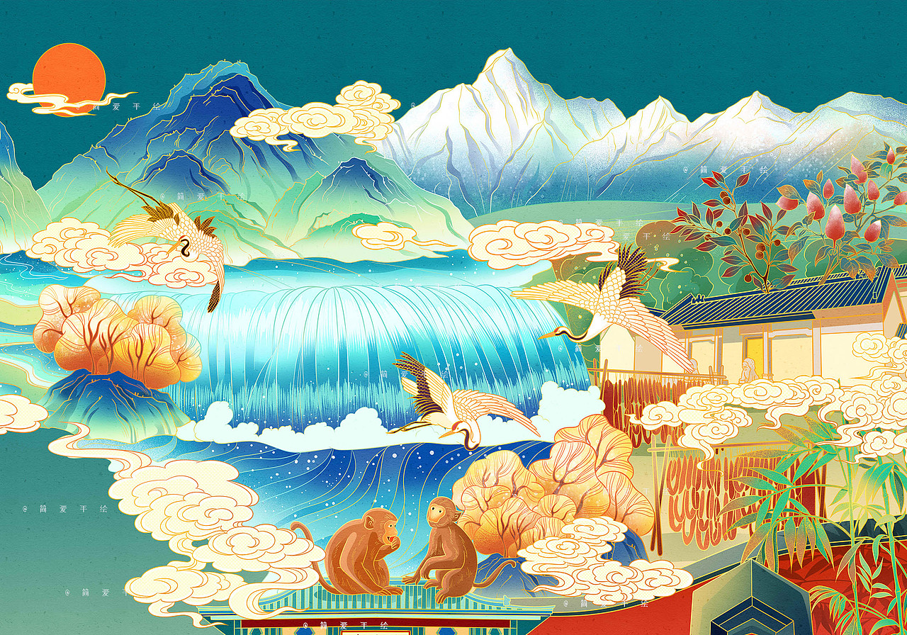 【印象成都】蜀味腊味年货包装插画（图ZMjIzNTk3NzA4） - 商业插画 - 站酷设计师简爱手绘原创素材 - 站酷ZCOOL