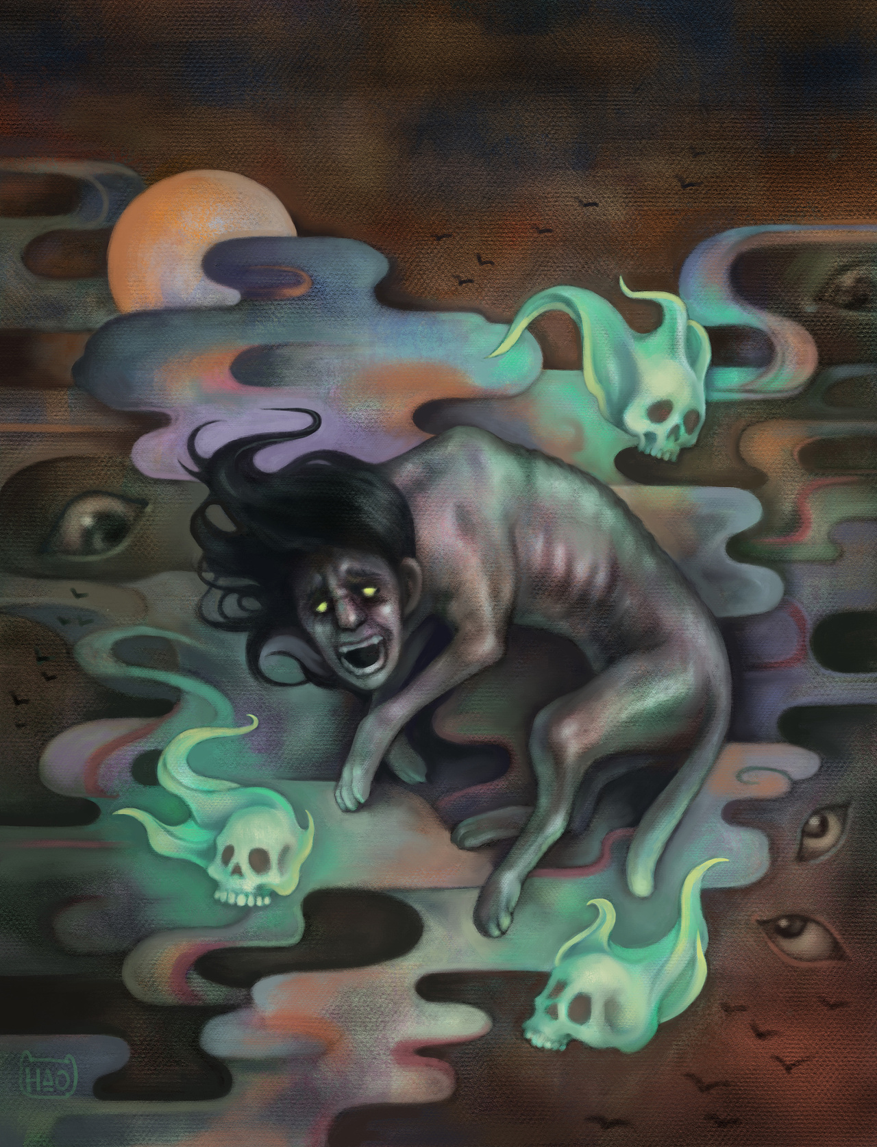 日本都市传说 人面犬中山 |                 