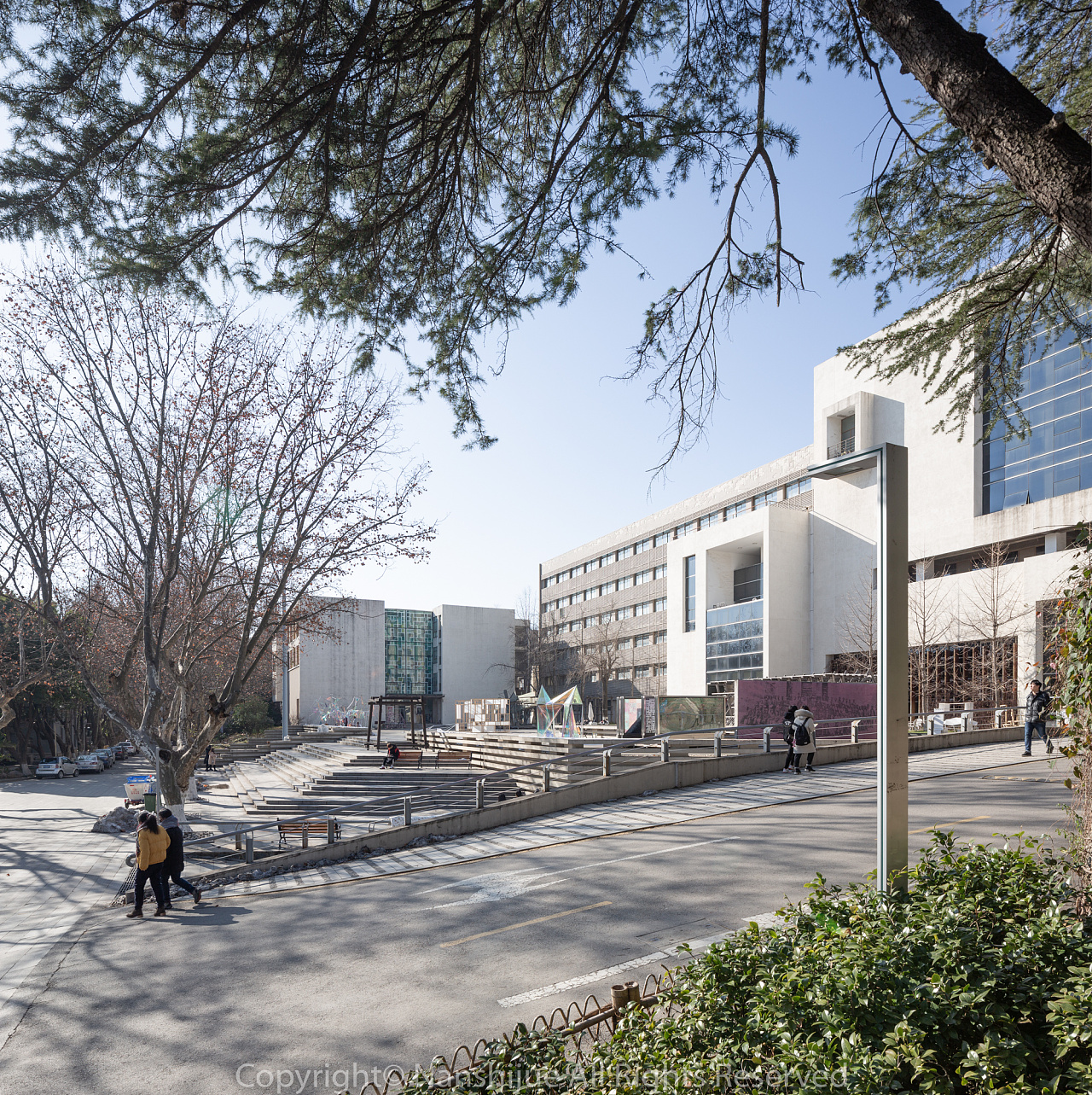 南京艺术学院冬天雪景大学校园建筑景观摄影作品金陵